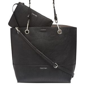 New Calvin Klein Black Leather Reversible Bag